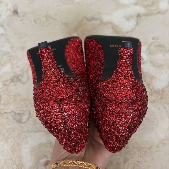 ISLO Isabella Loruso Red Sequinned Evening Pumps Heels - Picture 7 of 13